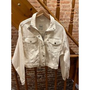 Abercrombie & Fitch White Denim Jacket